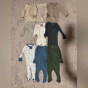 Cloud Island Footed Pajamas 0-3 Months Set of 9
